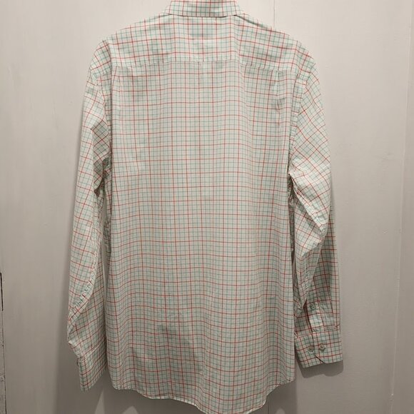 Southern Tide Men's Classic Fit Button Down Dress Shirt Peach & Teal Size L - Picture 7 of 9